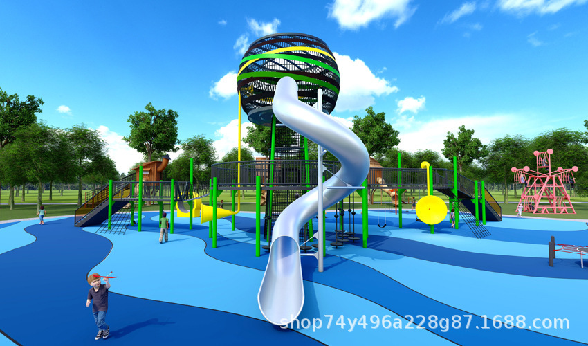 Những slide không rỉ bằng thép quy mô lớn đã không được thiết lập một công viên bất lực cho việc sản xuất thiết bị giải trí trẻ em