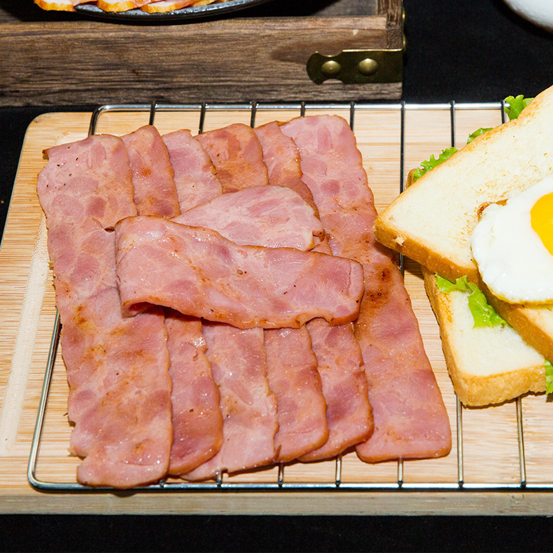 北京厂家整切精肉培根家用肉片手抓饼三明治烟熏培根烧烤食材批发