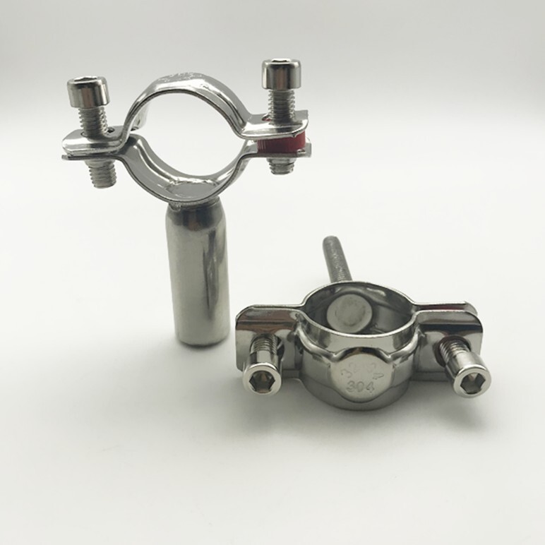 304 Sanitary-level piped supporter/two-headed card/barrel fixed stainless steel pipe