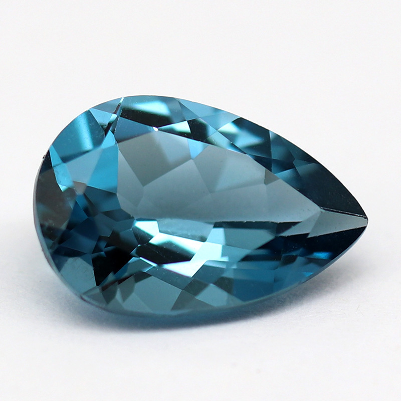 Nhà máy bán chiếc nhẫn Blue Crystal Blue Crystal topa Divine Pear, tinh khiết và không béo K-Gold.