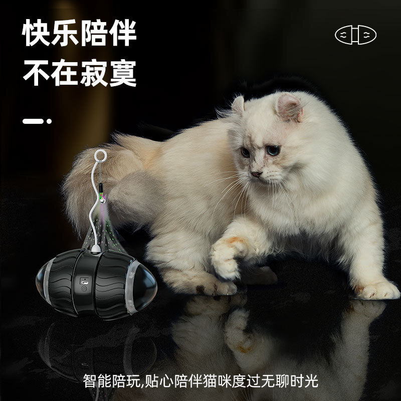 猫咪电动逗趣跑动猫玩具自动逗猫车电动猫玩具羽毛猫用品宠物玩具