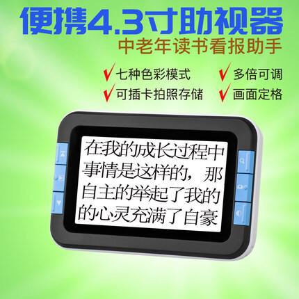 Những người đọc tầm nhìn thấp điện tử, nhiều người phóng đại, người lớn tuổi đọc với những người phóng đại số.