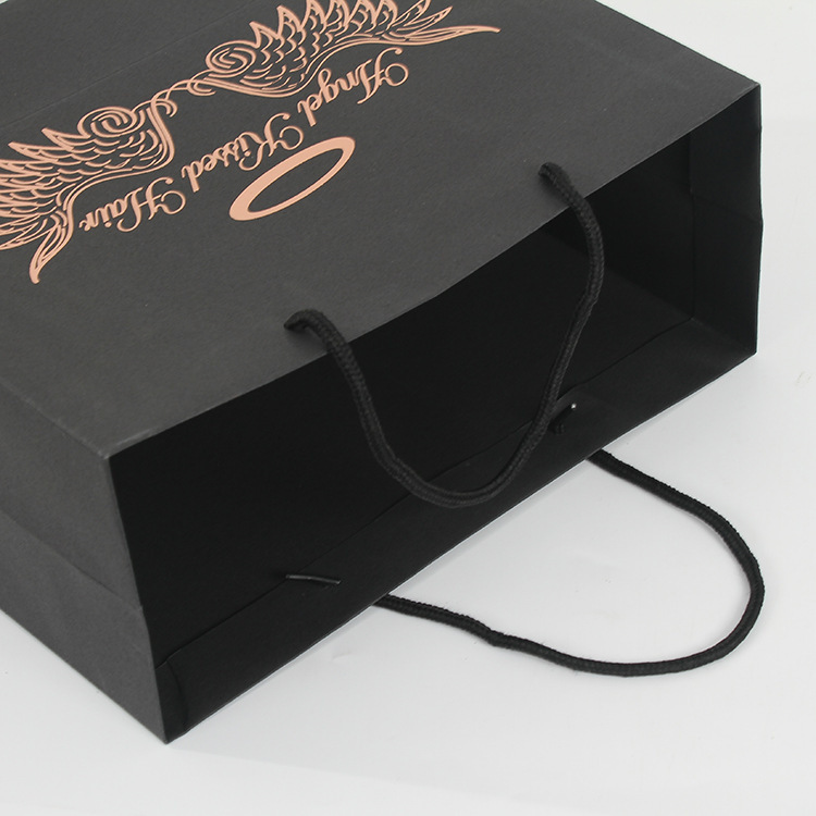 Creative Wings Hot Black Card Paper Pocket for Fashion Advertising Shopping Pocket-Packet