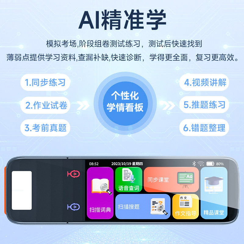 哇噢定製智能詞典筆點讀筆翻譯筆英語高中生一目十行全科學習筆