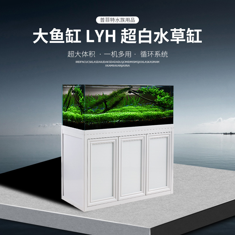 Siêu cá trắng với bể nước kính lười biếng, phòng khách nhỏ, bể rùa, tủ cá vàng.