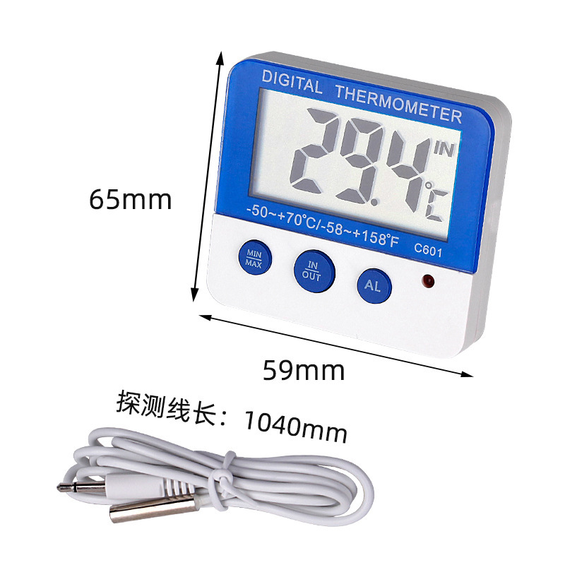 Home-based refrigerator alarm thermometers.