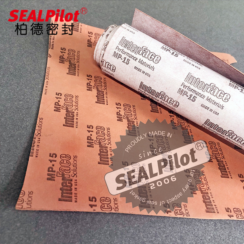 Interface's non-asbestos sealed MP15, red oil-resistant paper pads, all types of sealed pads.