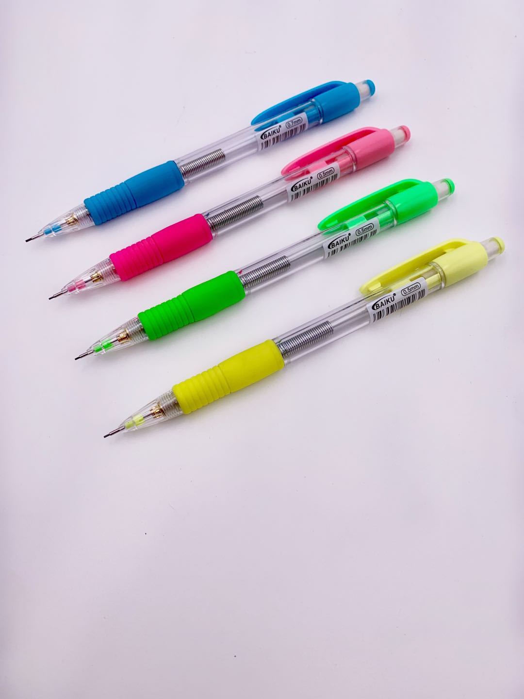 0.5/0.7 mm of automatic pencils for student office rubber shakers pressing core colours to print logo