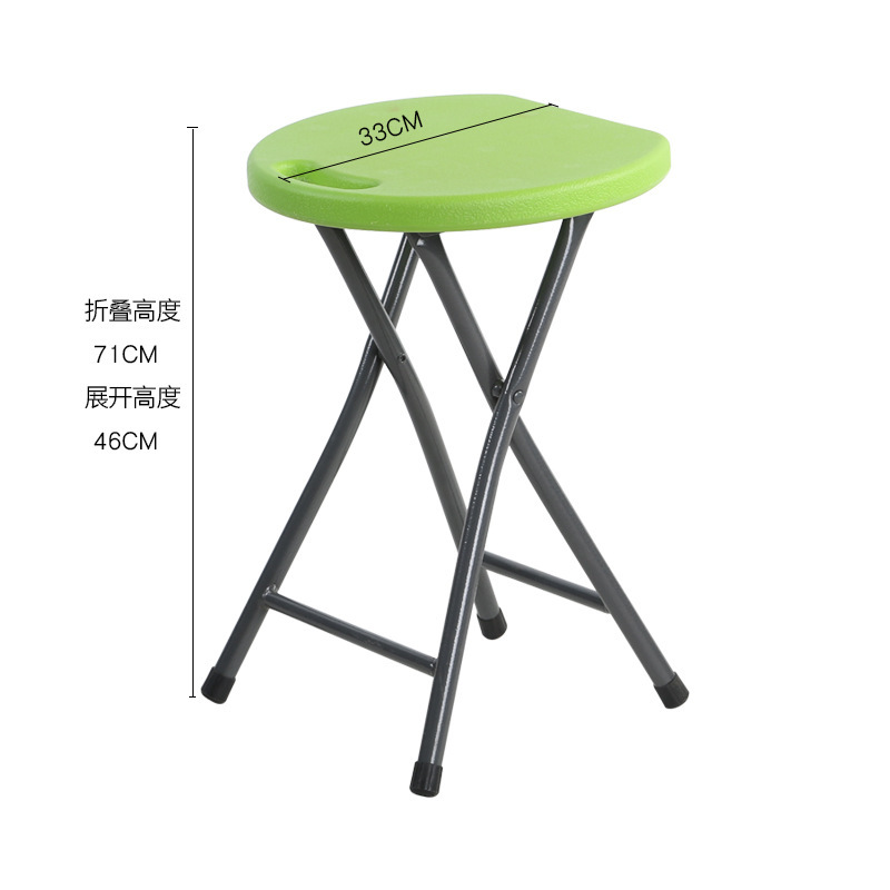 In the night market, there's a plastic folding stool, home with a thicker table and an outside stool.