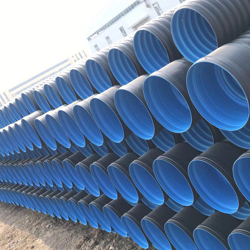 พืชมีท่อสองผนัง hdpe ท่อทําความร้อนสูงโพลีไดเรกทริกซ์ ท่อระบายน้ําฝนอุตสาหกรรม