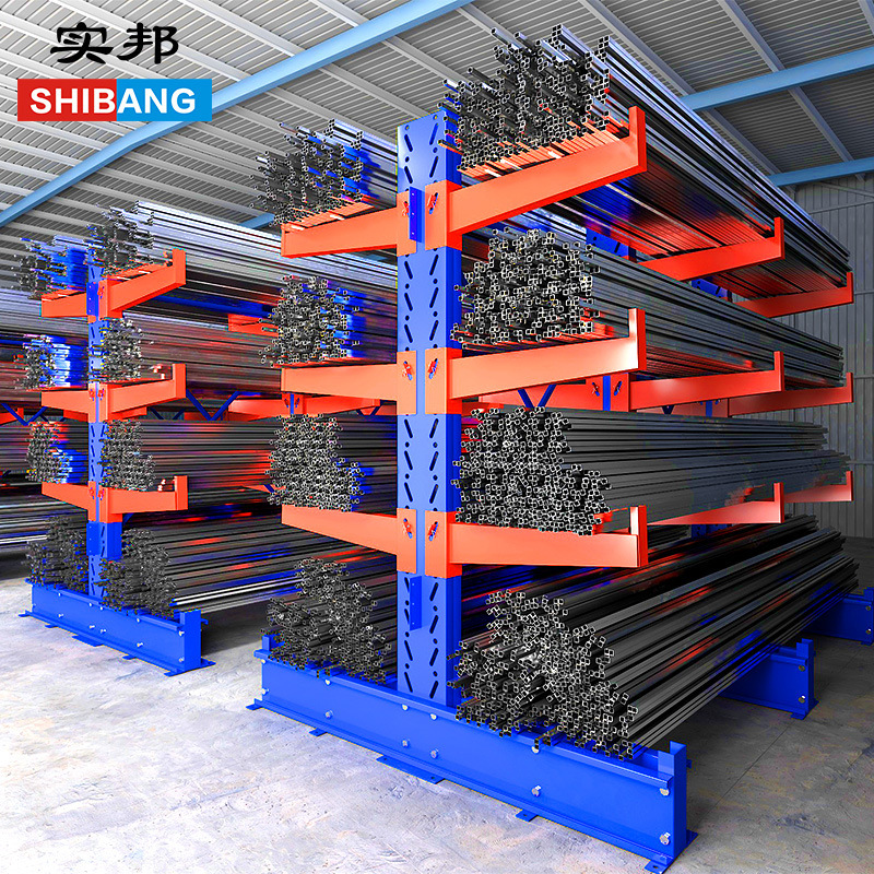 Manchurian Arm hanger heavy-duty storage shelf, lumber-rich steel pipe factory warehouse plant, fixed shelf.