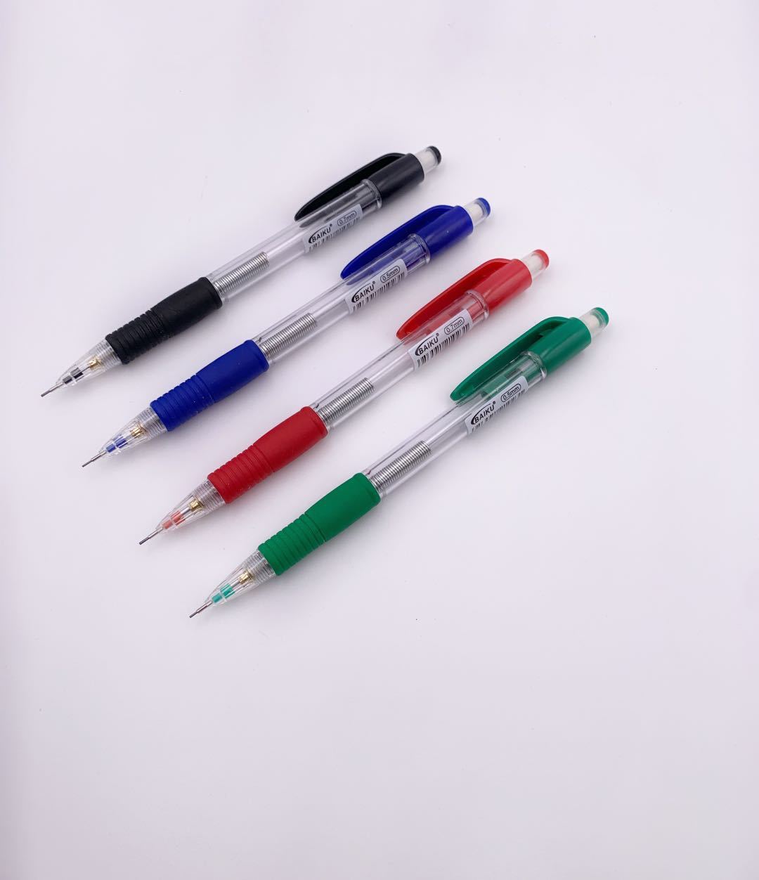 0.5/0.7 mm of automatic pencils for student office rubber shakers pressing core colours to print logo