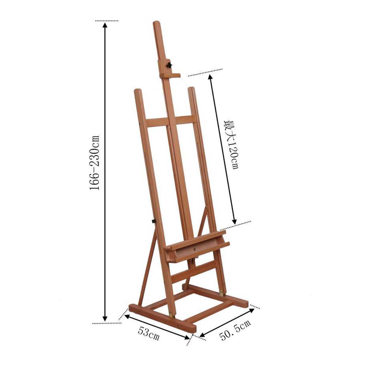 Một hiển thị gỗ sơn ván có thể tăng và gấp trên một phòng trưng bày lớn, đa chức năng của các bức tranh.