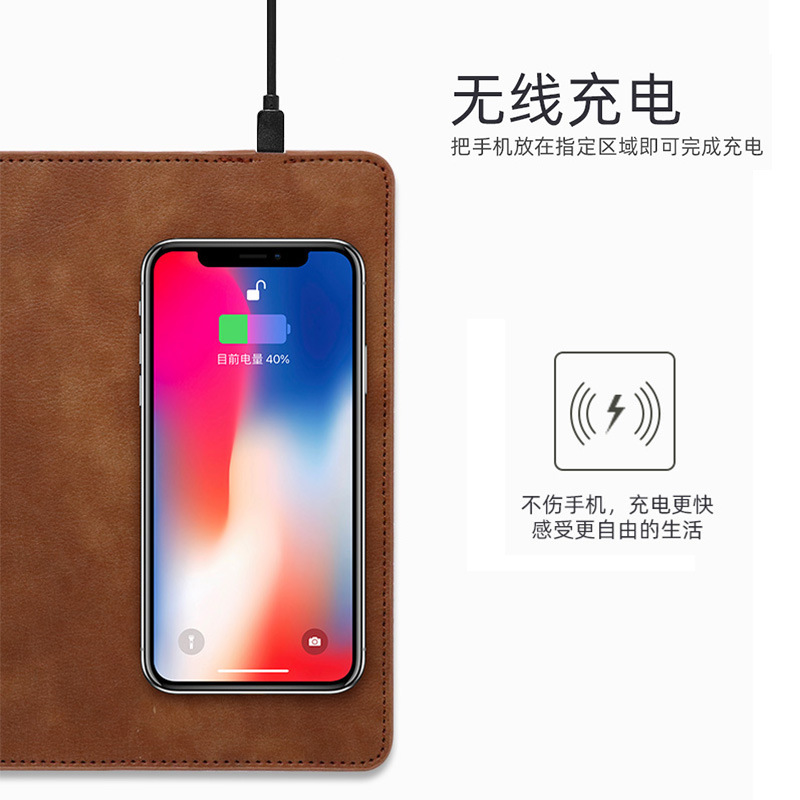 Bàn di chuột không dây đèn PU Cortex QI Bộ sạc không dây