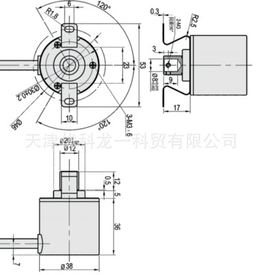 KOYO光洋TRD-2TH500BF旋转编码器半空心轴8mm 500线外径38mm hj