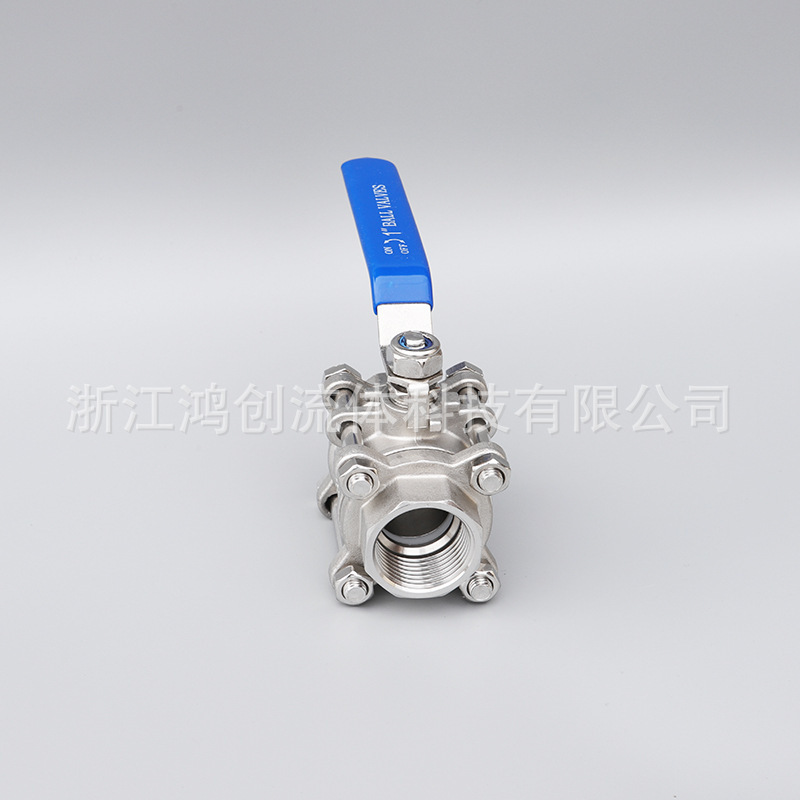 The manufacturer provides manual hand-held mid-pressure pipe screw connection switches for 3-part stainless steel valves