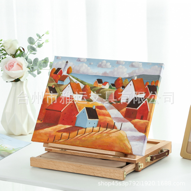 Painting wooden drawings of the frame painting box and co-opt the multi-purpose desktop round-of-the-mill wood painting box