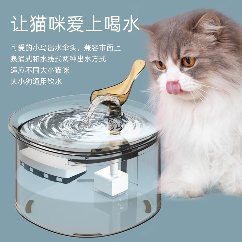 新款小鸟款宠物饮水机自动循环过滤猫咪饮水器静音智能宠物喂水器