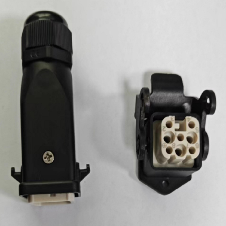 Rectangular heavy load connector aviation plug-in parent-to-heat stream connector 8 core docking