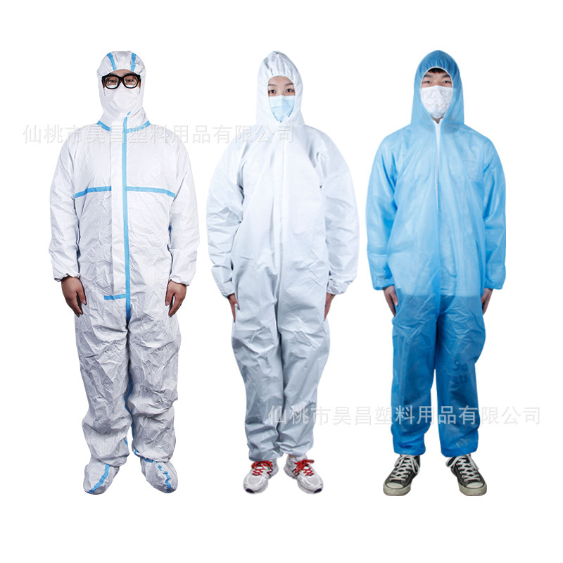 One-time blue-coated pneumatic membrane anti-shot clothing plant SMS unswiped protective clothing