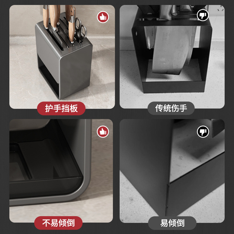 kệ nhiều mục đích với vải dầu hắc ín trên bề mặt bàn bếp với một con dao có hai mục đích.