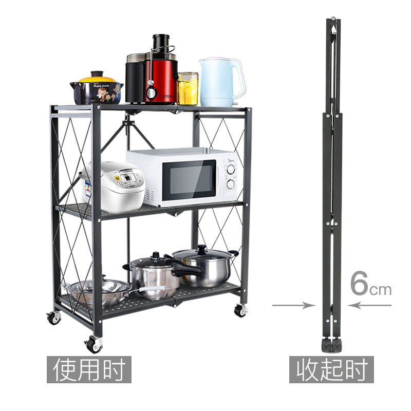免安装折叠移动多层货架旋转置物架厨房储物架落地卧室客厅收纳架