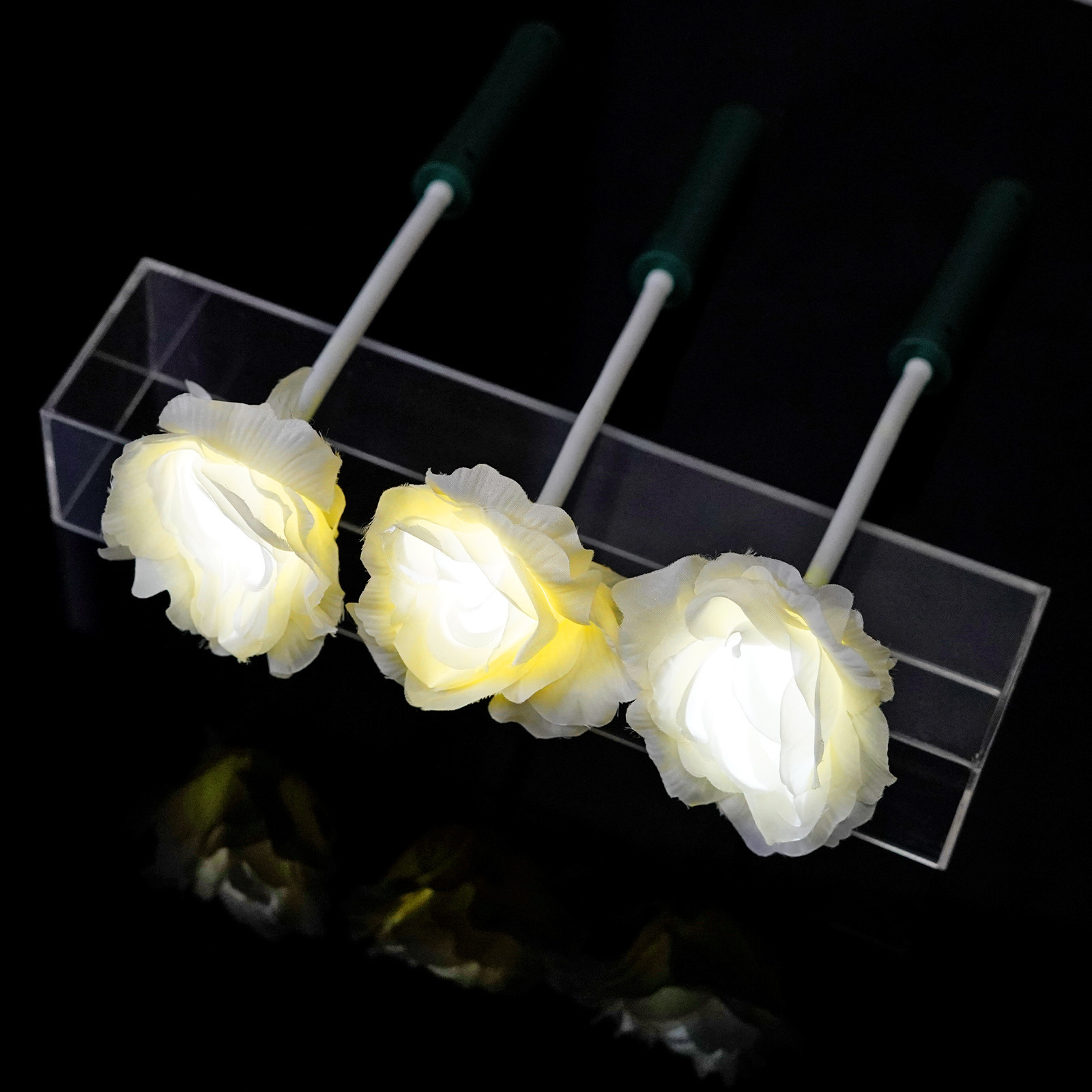 Hand-held roses, LEDs, LEDs, emulation of roses.