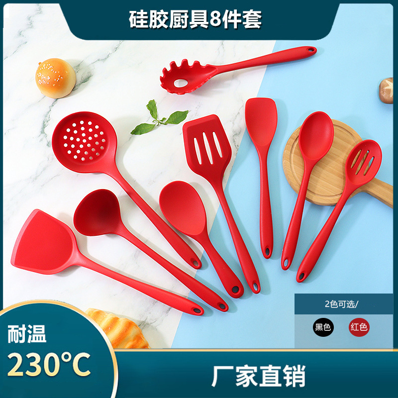 Các công cụ nhà bếp hàng loạt hàng loạt kết hợp với thức ăn cấp cao silicone nấu ăn mà không có một chiếc xẻng chén của đầu bếp