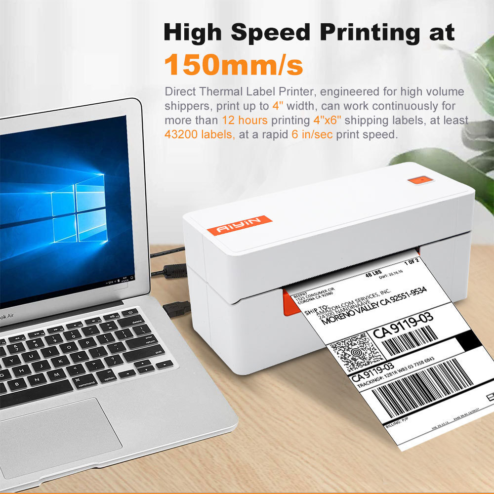 Two printers with electronic face tags, one printer with hot-sensitivity delivery, one printer with the Amazon FBA