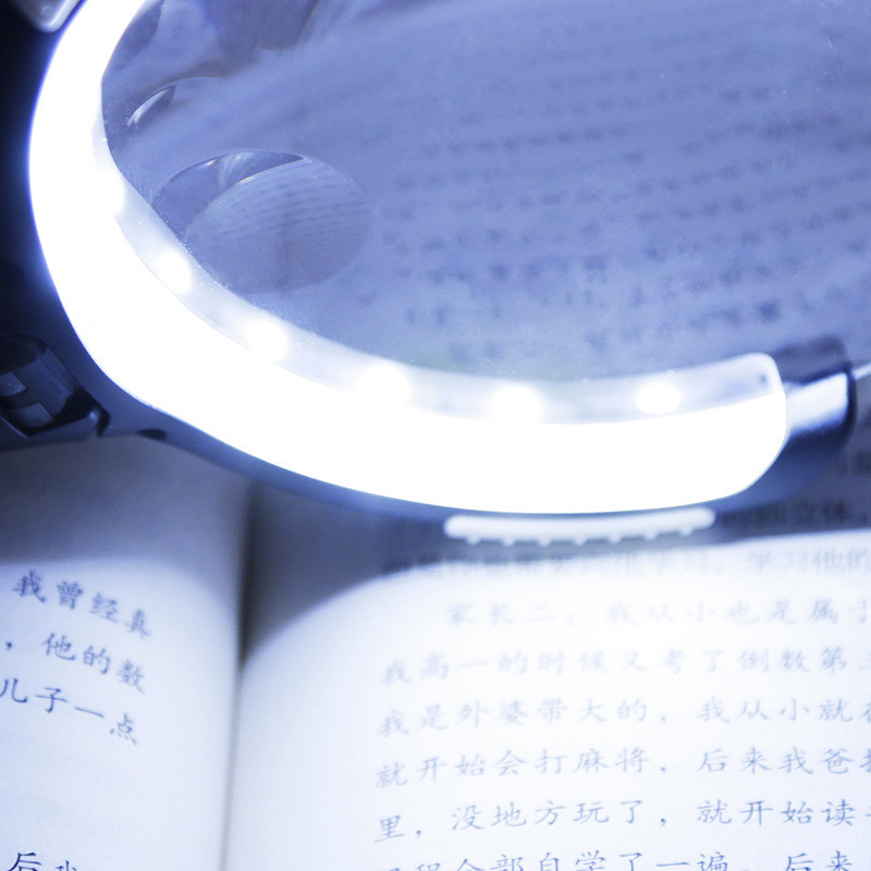 LED lens lights, ABS Wrestler holding magnifiers, reading, magnifiers, big size.