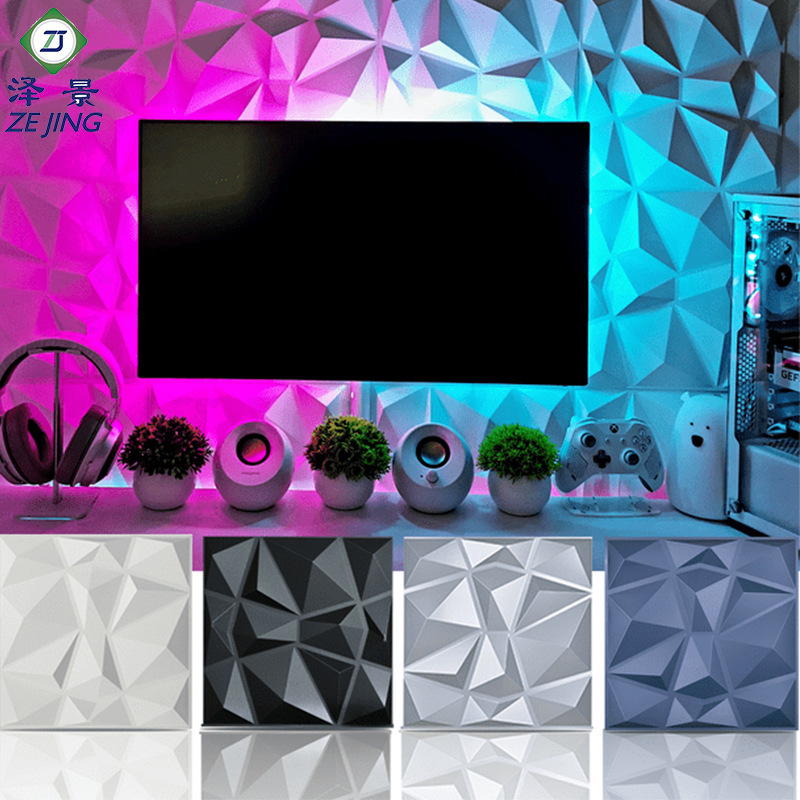 New waterproof pvc wall wall interior bedroom background wall decorated white diamond 3D wall