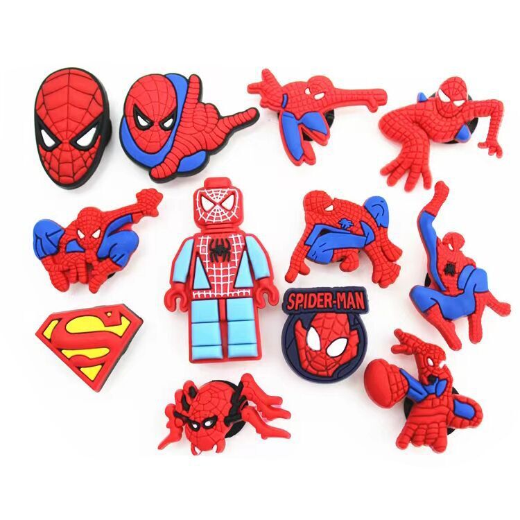 Giày và giày Spider-Man hang động, PVC Trang trí giày, Croc Charms Amazon vượt qua biên giới.