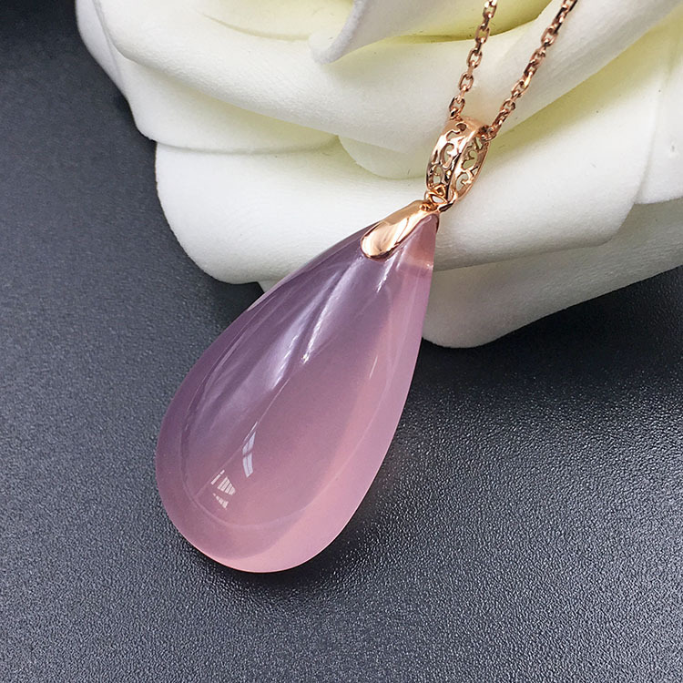 자연적인 Pinkstone, 18K 로즈, 금 잠금.