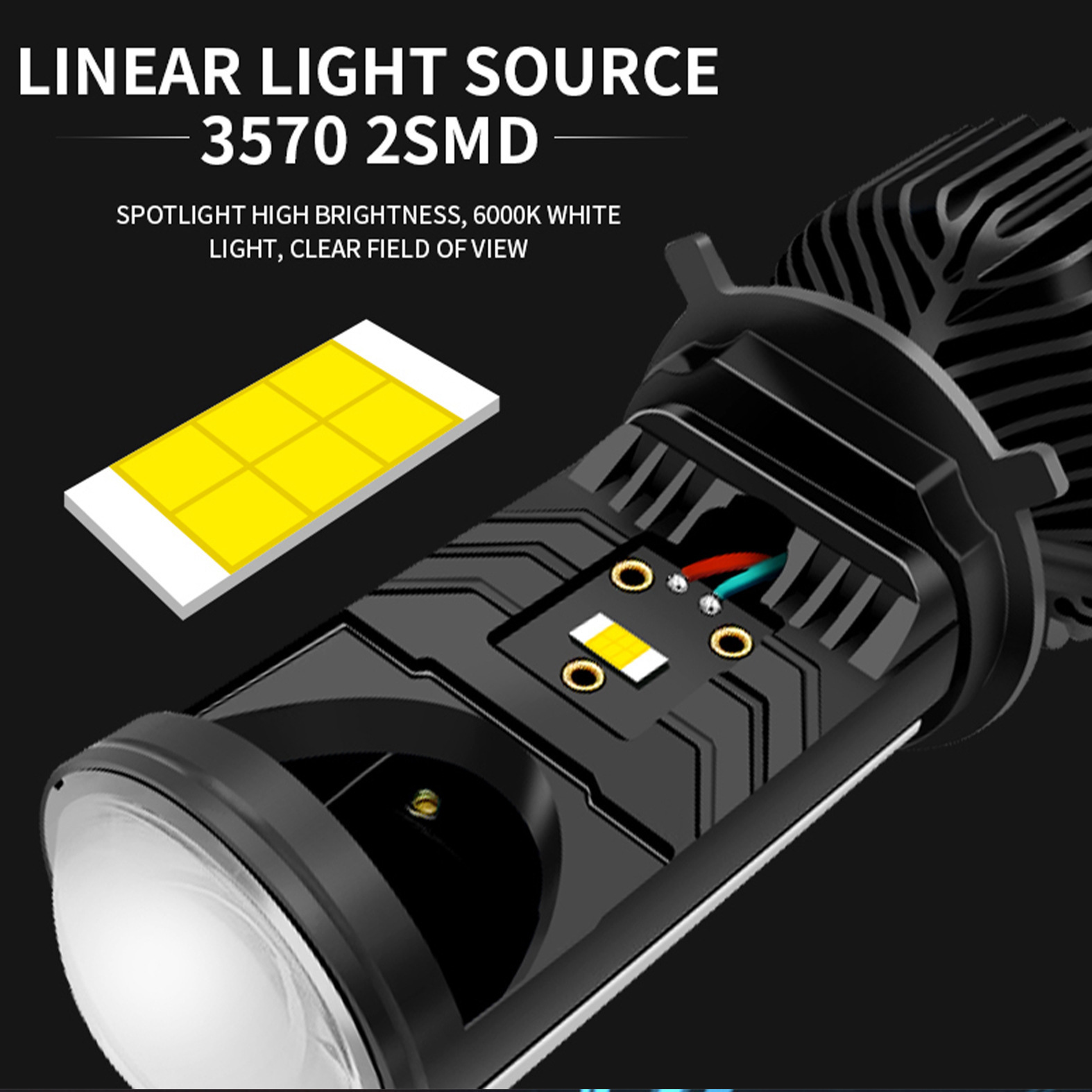 Y6 lens vehicle LED light H4 lens vehicle motor general LED big fish eyelights approaching 12V