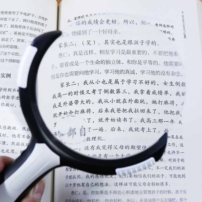 LED lens lights, ABS Wrestler holding magnifiers, reading, magnifiers, big size.