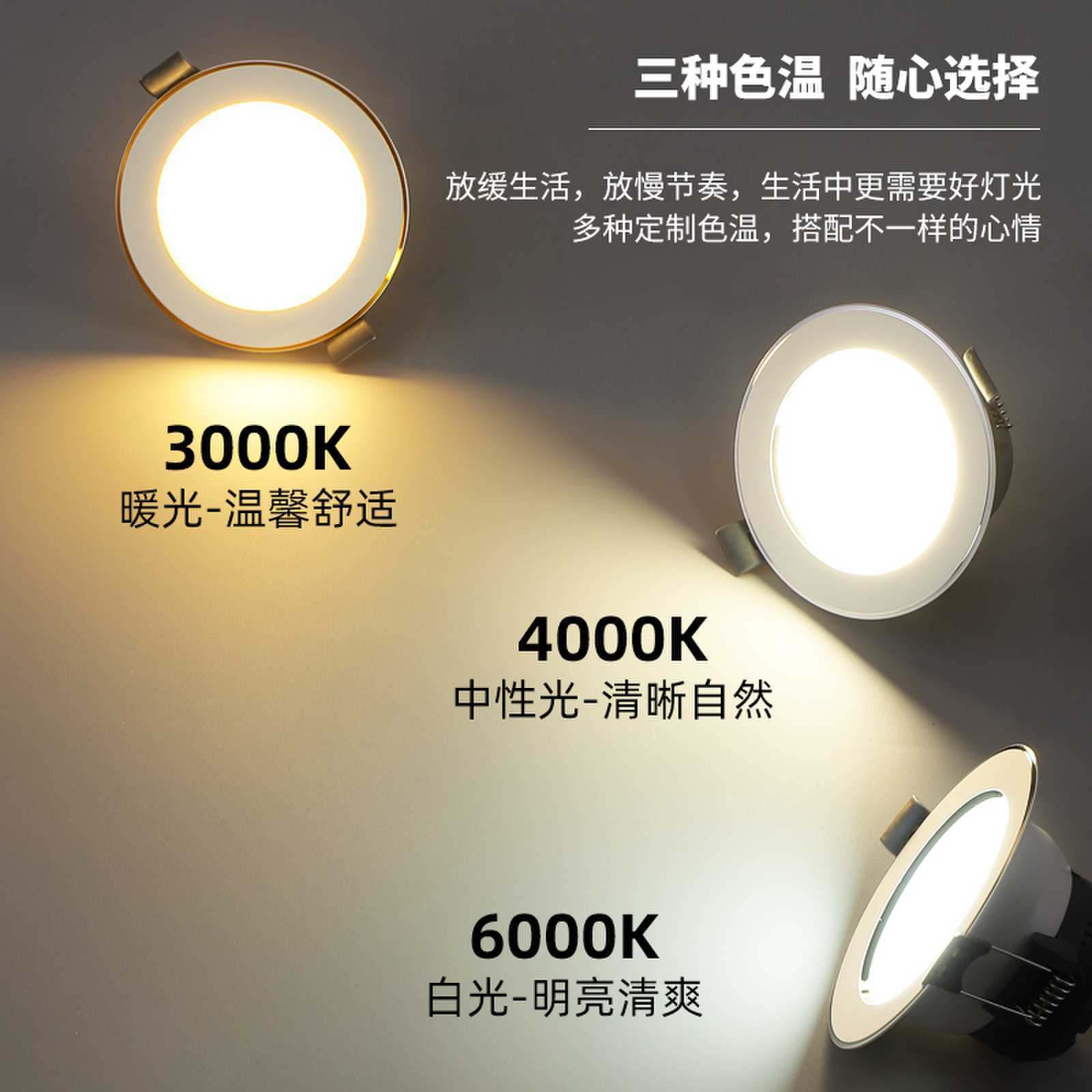 Wholesale super thin lamp led embedded in dizziness-proof three-colour-reflected hotel engineer 2.5 inches of small-scale lamps