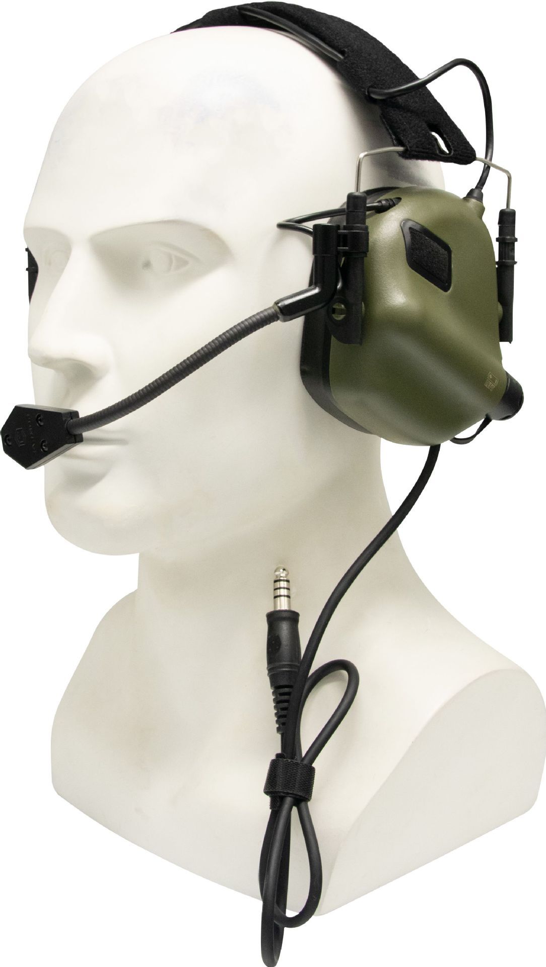 Actor M32 wears an electronic voice-picking and voice-mitigating earphone tactical fire and hearing protection communication