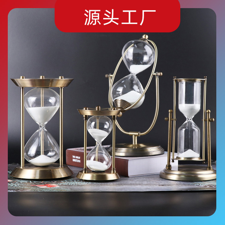 欧美轻奢跨境创意礼品新款玻璃沙漏计时器摆件旅游办公创意纪念品