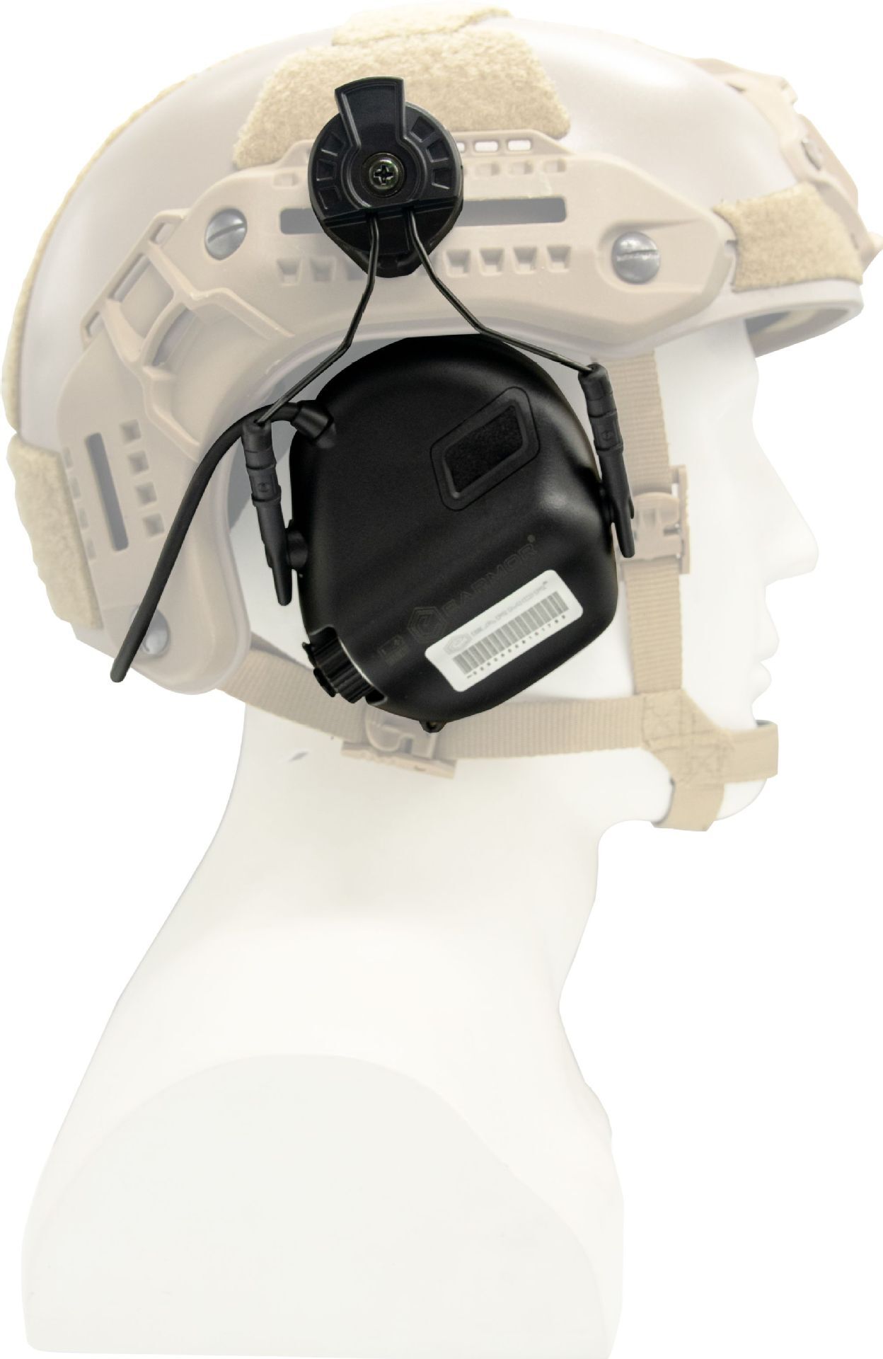 Earpiece hoods suitable for military helmet tracks for actors applicable to M31/M32 headphones