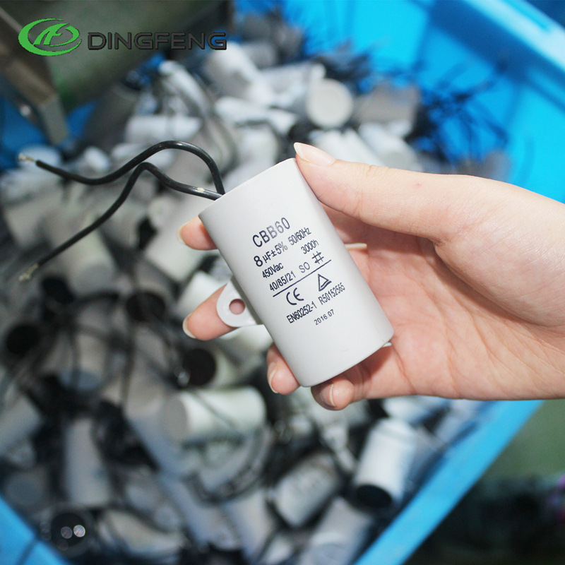 Electronics component CBB60 8uf 450v double-wire startup capacitor