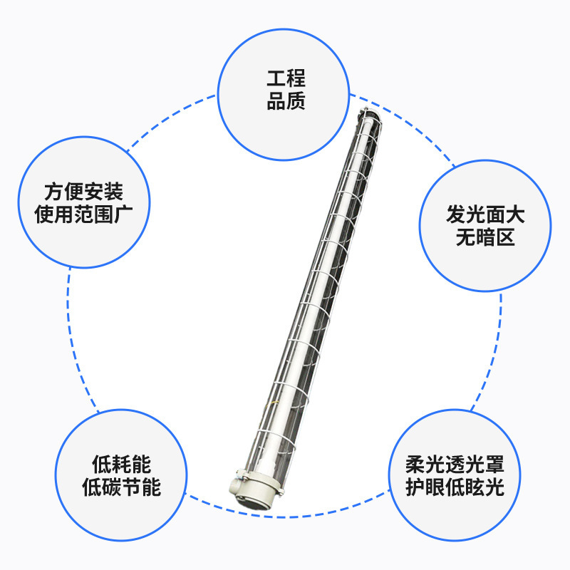 照明灯具批发中山厂家 led防爆灯简易工矿地仓库教室一体化防爆灯