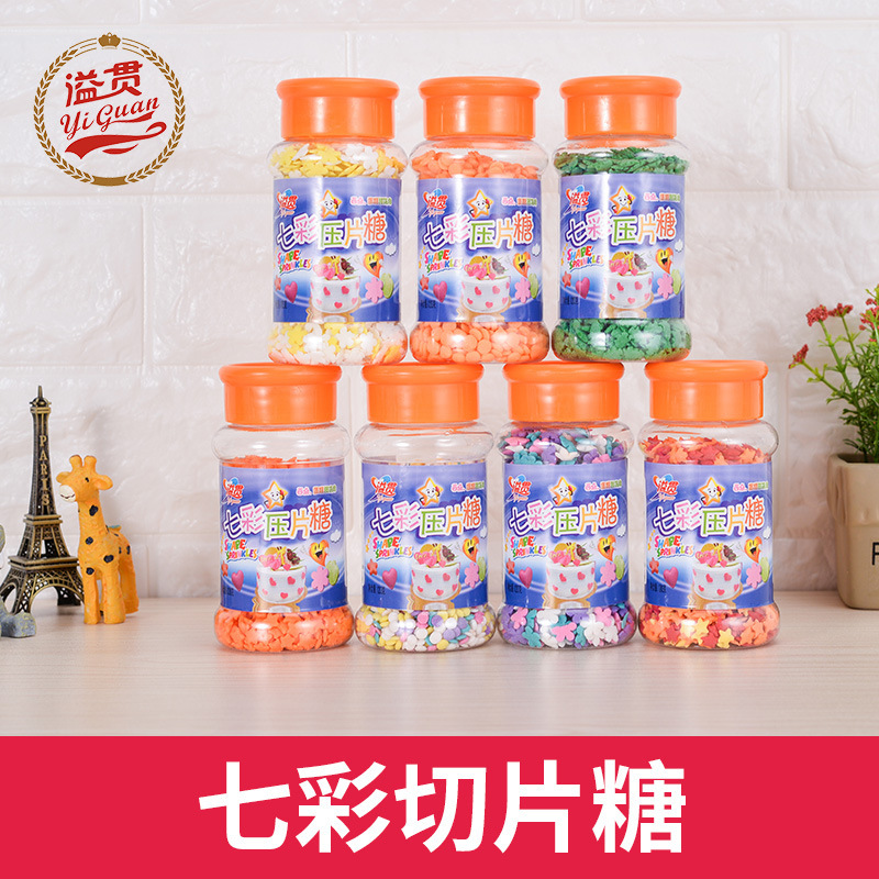 Bánh đường trộn màu, kẹo kem được trang trí, trái tim tổng hợp 120g/bottled, pentagram vòng