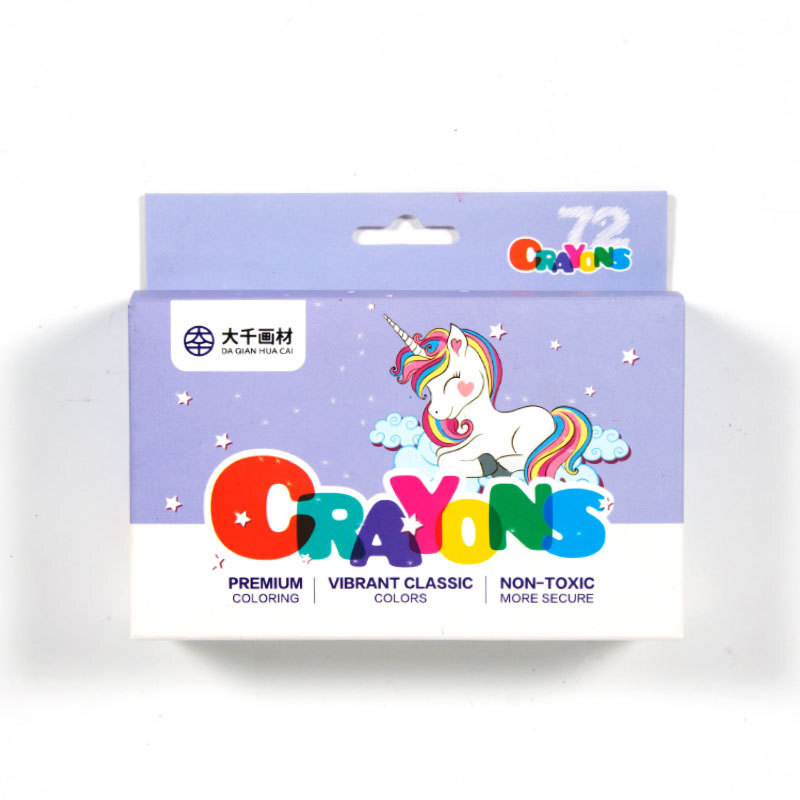 Direct sale of children paint coloured crayons, 72 colored macaroni.