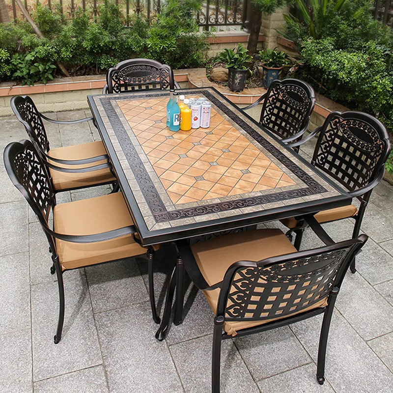 Bàn và ghế Aluminium bên ngoài sân để chứa bàn làm vườn không thấm nước và ghế tổ hợp bên ngoài ban công