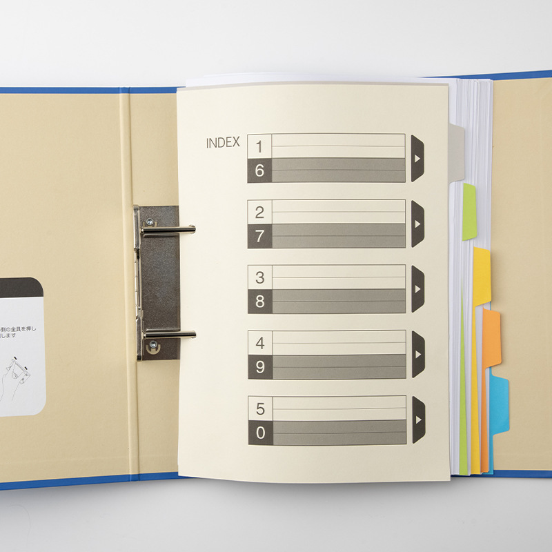 Customise page coloured index paper table of contents to replace the page core index card file tab