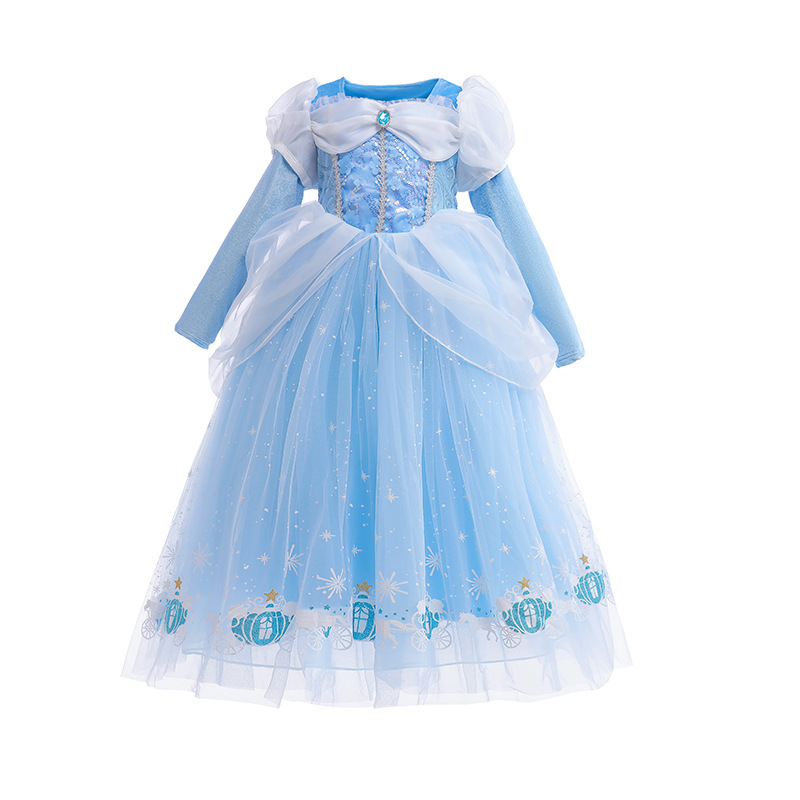 A new Cinderella dress, long sleeves, a girl's dress, a dress, a dress, a dress, a dress.