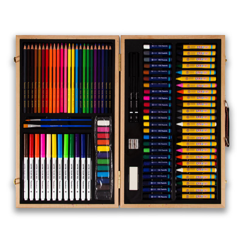 102 new wooden case drawings for the birthday of the art and stationery box for children