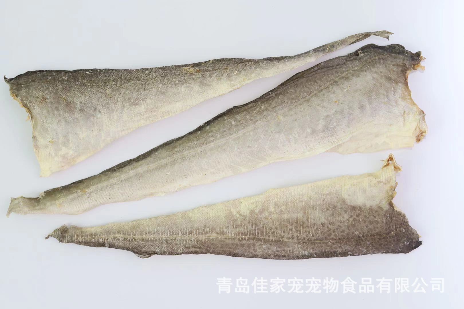 廠家直髮深海鱈魚皮 美毛磨牙風乾鱈魚皮 耐撕咬狗零食潔齒魚皮