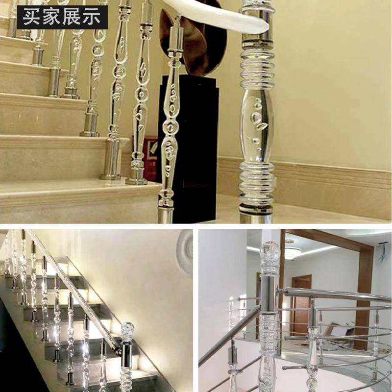 Archley Stairs, organic glass poles, extravagant interiors with transparent crystal bars.