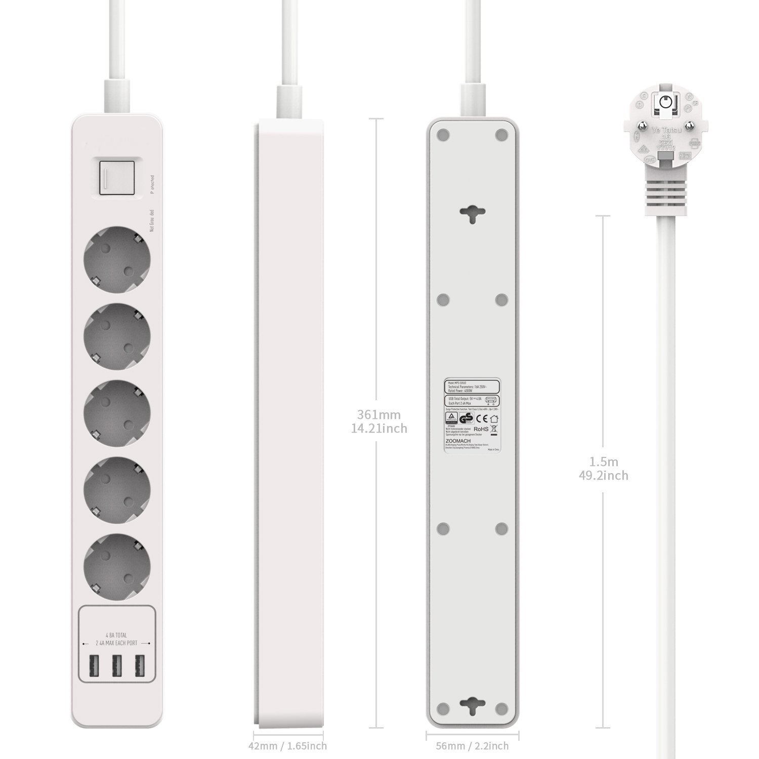 Cross-border cargo European power discharge plug-off power exchange plugin USB charge port plug-in smart German Poland, etc.